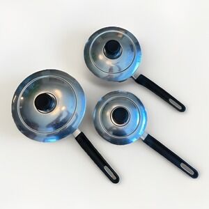 Mirro Vintage Get A Grip Aluminum Nonstick Cookware 6 Pcs Rare Set Aluminum Lids